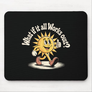 All Works Out Retro Rubber Hose Sun Motivational P Mouse Pad