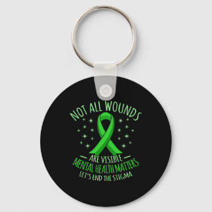 All Wounds Are Visible Mental Health Awareness Gra Keychain