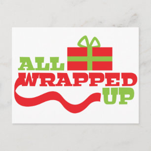 All Wrapped up! Christmas gift design Holiday Postcard