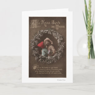 All XMAS Joys Be ThineLittle Kids Kissing Holiday Card