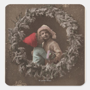 All XMAS Joys Be ThineLittle Kids Kissing Square Sticker