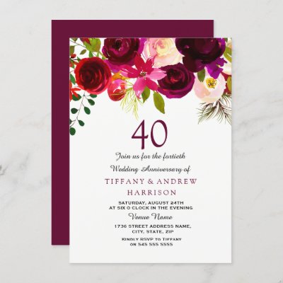 40th Anniversary Invitations | Zazzle CA