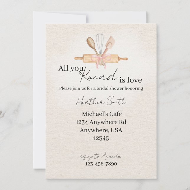 All You Knead Is Love Invitation (Front)
