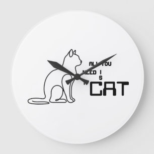 All You Need Is A Cat Cute Cat Lover Wall Clock Mi