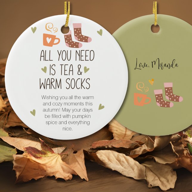All you need is Autumn with a custom message Ceramic Ornament (All you need is Autumn with a custom message Ceramic Ornament)