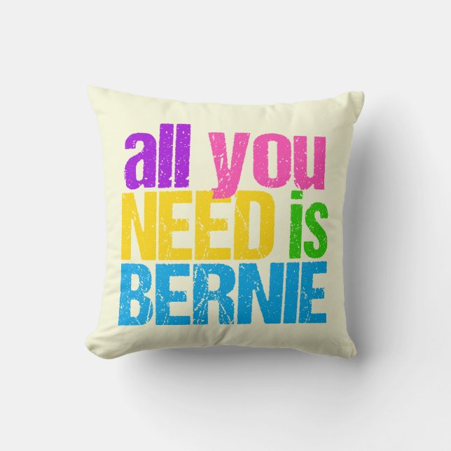 All You Need is Bernie Sanders Throw Pillow (Front)