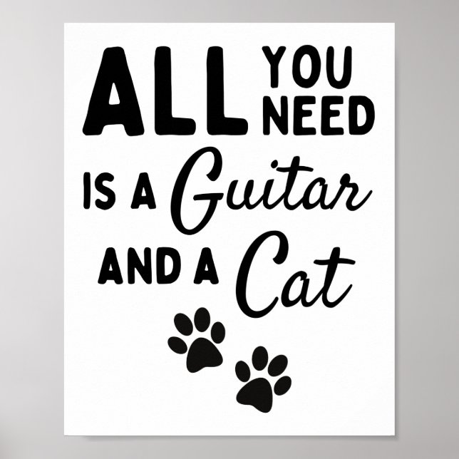 All you need is guitar and a cat poster (Front)