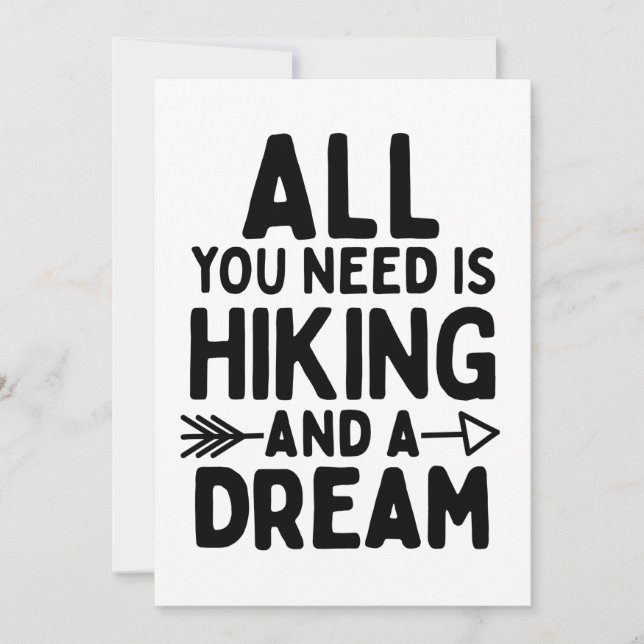 All you need is hiking and a dream card (Front)