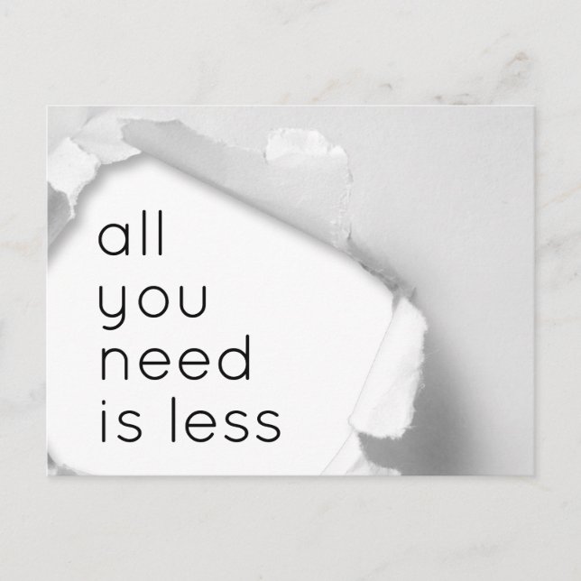 All you need is less postcard (Front)