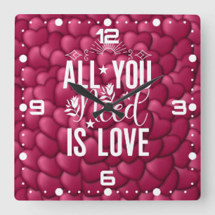 All You Need is Love-20230 Square Wall Clock