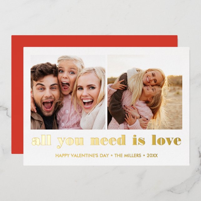 ALL YOU NEED IS LOVE 2 Photo Valentine's Day  (Front/Back)