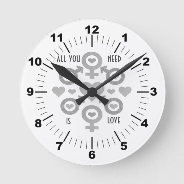 All you need is love Acrylic Wall Clock (Front)