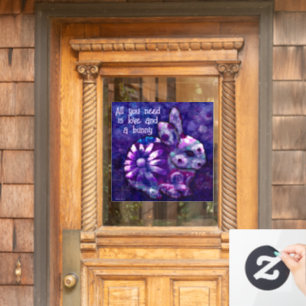 All You Need Is Love and a Bunny Abstract Rabbit Window Cling