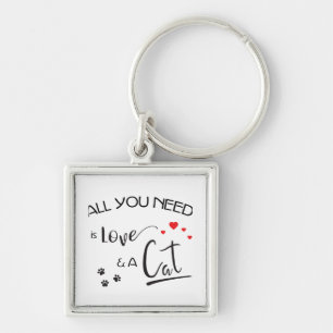 All-you-need-is-Love-and a-Cat- Keychain