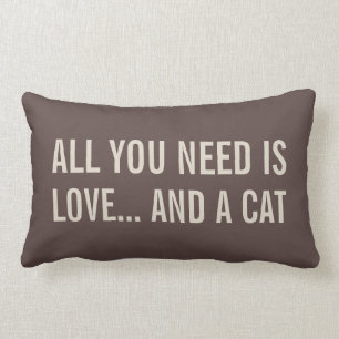 All You Need is Love... and a Cat Lumbar Pillows