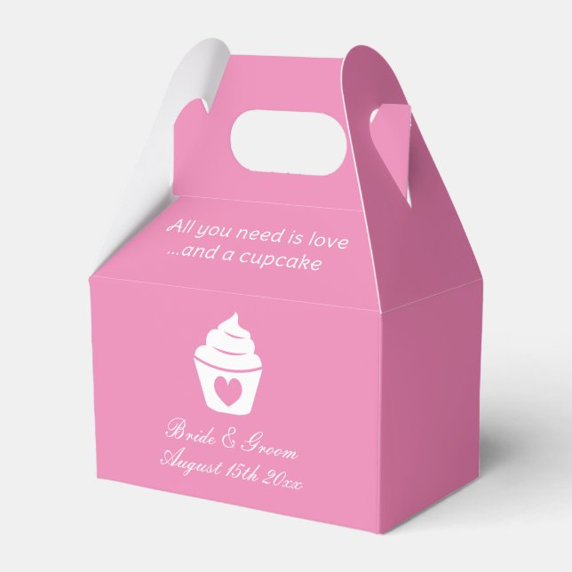 All you need is love and a cupcake sweet wedding favor box (Front Side)