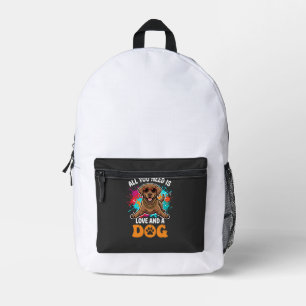 All You Need Is Love and a Dog Graphic Printed Backpack