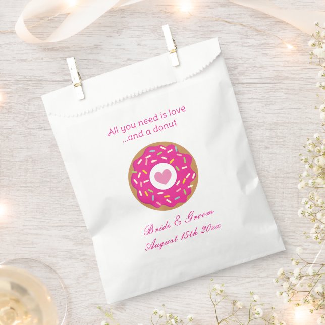 All you need is love and a doughnut cute wedding favour bag (Clipped)