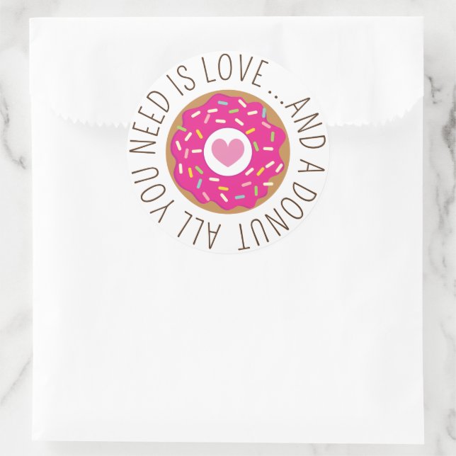 All you need is love and a doughnut wedding labels (Bag)