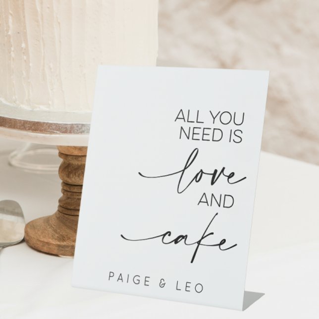 'All You Need Is Love And Cake' Dessert Table Pedestal Sign (Creator Uploaded)