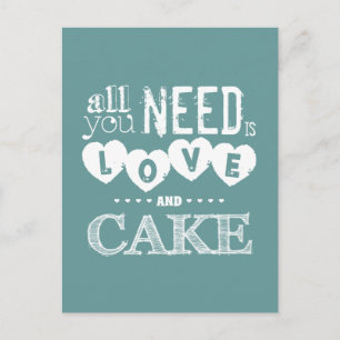 All You Need is Love and Cake Postcard