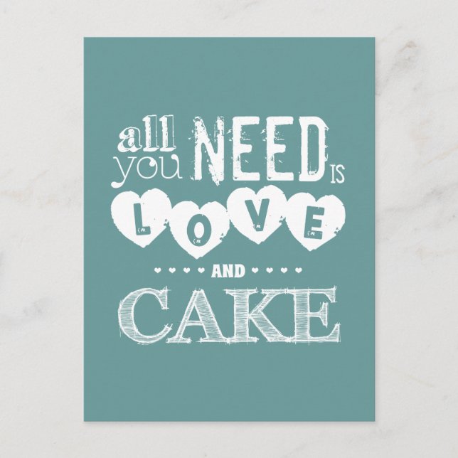 All You Need is Love and Cake Postcard (Front)