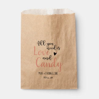 All You Need Is Love and Candy Blush Pink Favour Bag