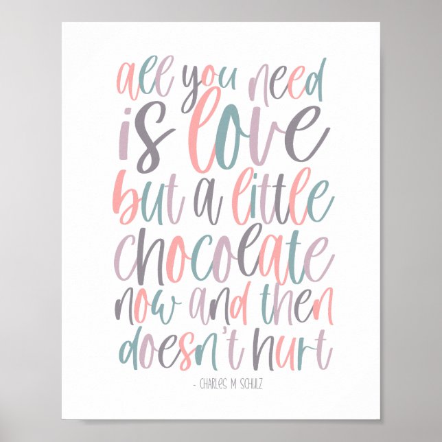 All You Need Is Love and Chocolate Valentine's Day Poster (Front)