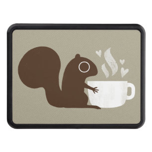 All You Need is Love and Coffee - Squirrel Trailer Hitch Cover