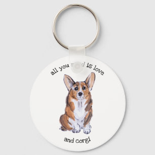All you need is love and corgi keychain