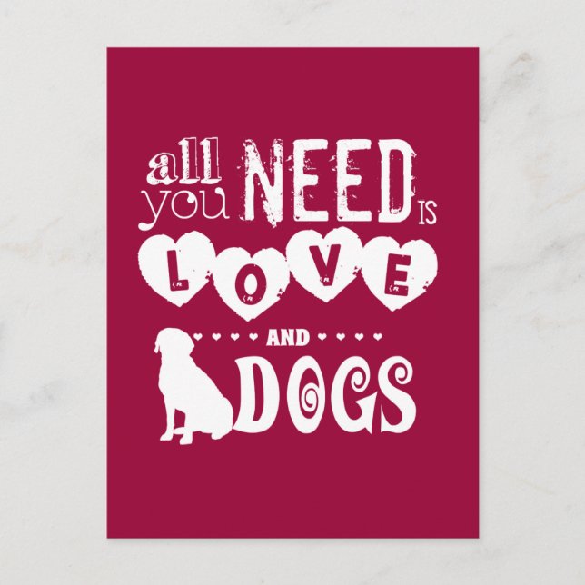 All You Need is Love... And Dogs Postcard (Front)