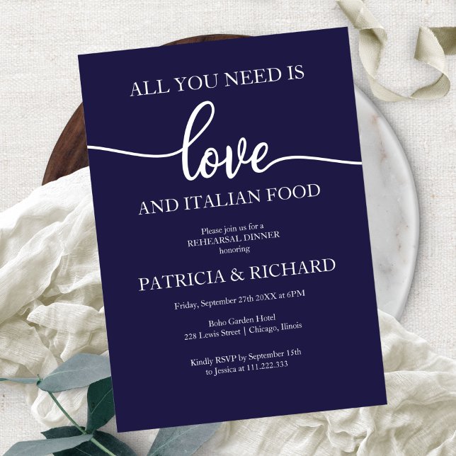 All You Need Is Love And Italian Food  Invitation (Creator Uploaded)