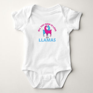 All You Need Is Love And Llamas Cute Animals Baby Bodysuit