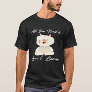 All you need is love and llamas valentine llama sq T-Shirt