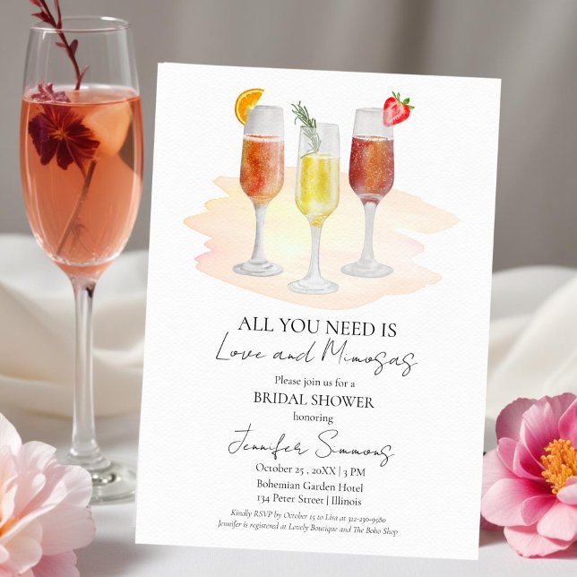 All You Need Is Love and Mimosas | Bridal Shower  Invitation (Creator Uploaded)