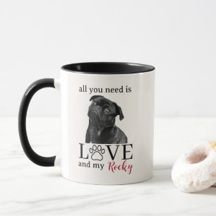 All You Need Is Love and My Dog – Custom Pet Name Mug