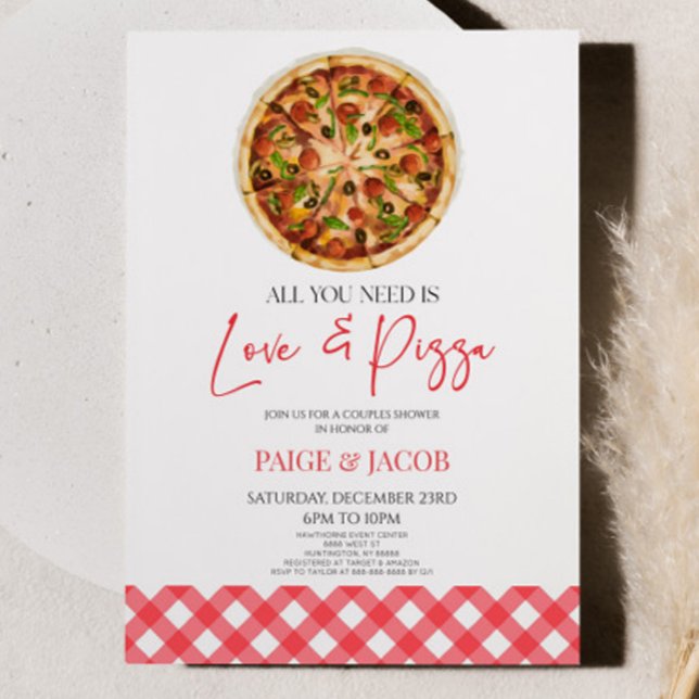 All You Need Is Love and Pizza Couples Shower Invitation (Creator Uploaded)