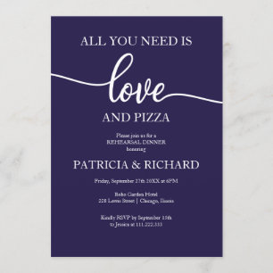 All You Need Is Love And Pizza Rehearsal Dinner Invitation