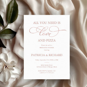 All You Need Is Love And Pizza Rehearsal Dinner Invitation
