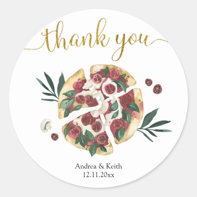 All You Need is Love and Pizza Thank You Sticker (Front)
