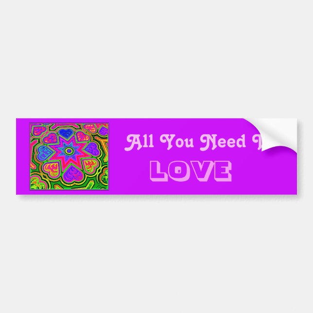 'All You Need Is Love' Bumper Sticker (Front)