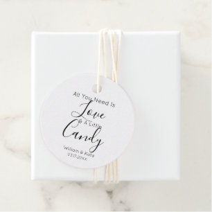 All You Need Is Love Candy Sweet Treat Wedding Favour Tags