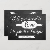 All You Need Is Love Chalkboard Wedding Collection RSVP Card (Front/Back)