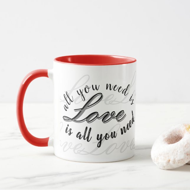 'All You Need Is Love' Charming Heartfelt Gift  Mug (With Donut)