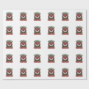 All You Need Is Love Christmas Santa Hats Hearts W Wrapping Paper