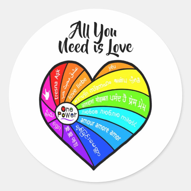 All You Need is Love Classic Round Sticker (Front)
