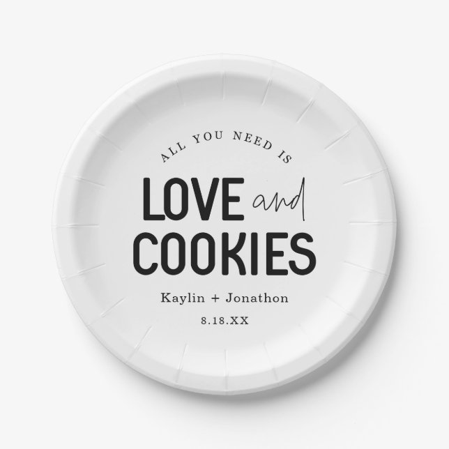 All You Need is Love & Cookies  Paper Plate (Front)
