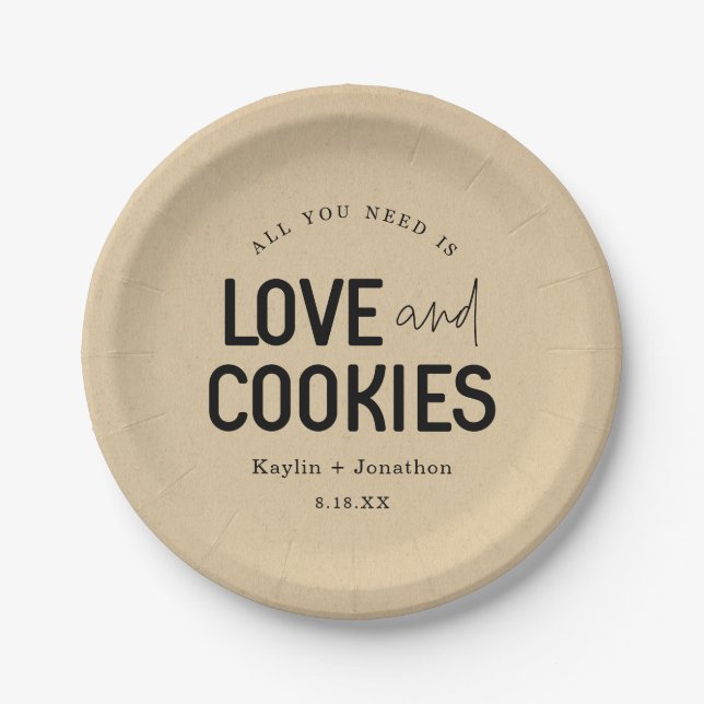 All You Need is Love & Cookies  Paper Plate (Front)