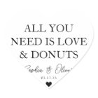 ALL YOU NEED IS LOVE DONUTS Heart Wedding Favour