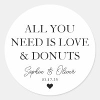 ALL YOU NEED IS LOVE DONUTS Heart Wedding Favour